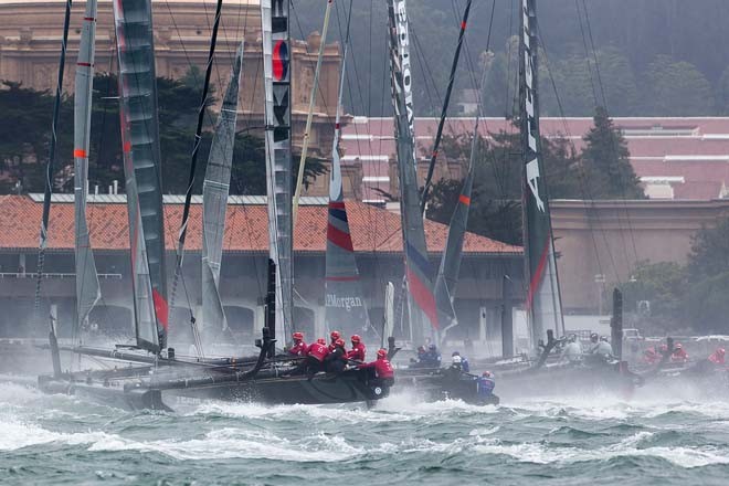 Practice day, August 21st 2012, AC45 World Series San Francisco. © Sander van der Borch / Artemis Racing http://www.sandervanderborch.com